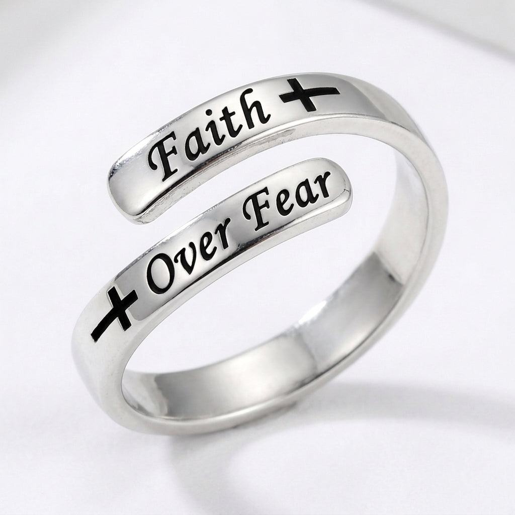 Faith Over Fear - Silver (Adjustable)